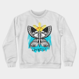Tribal line Art Butterfly / Baybayin word Hiraya (Imagination) Crewneck Sweatshirt